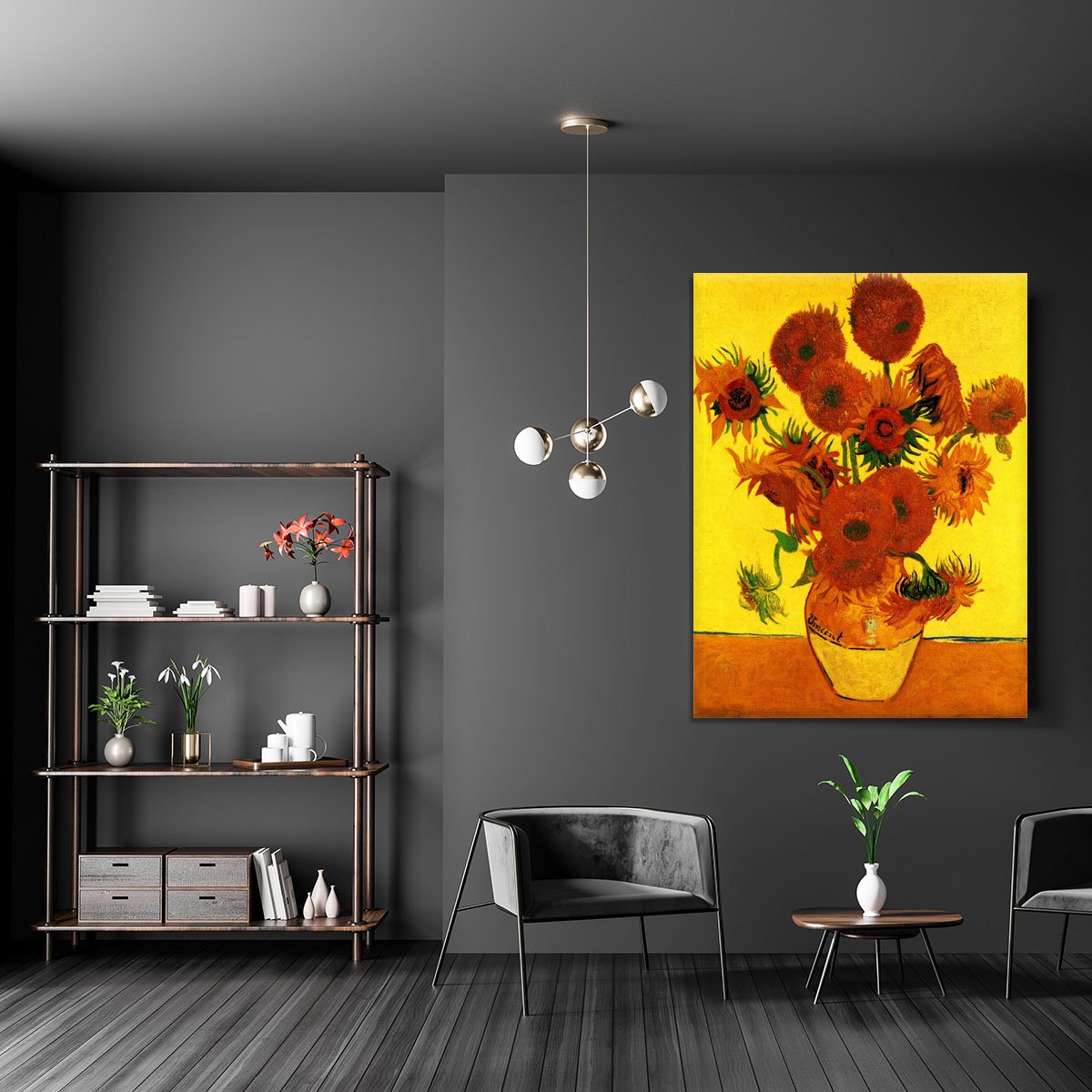 Still Life Vase with Fifteen Sunflowers 3 by Van Gogh Canvas Print or Poster