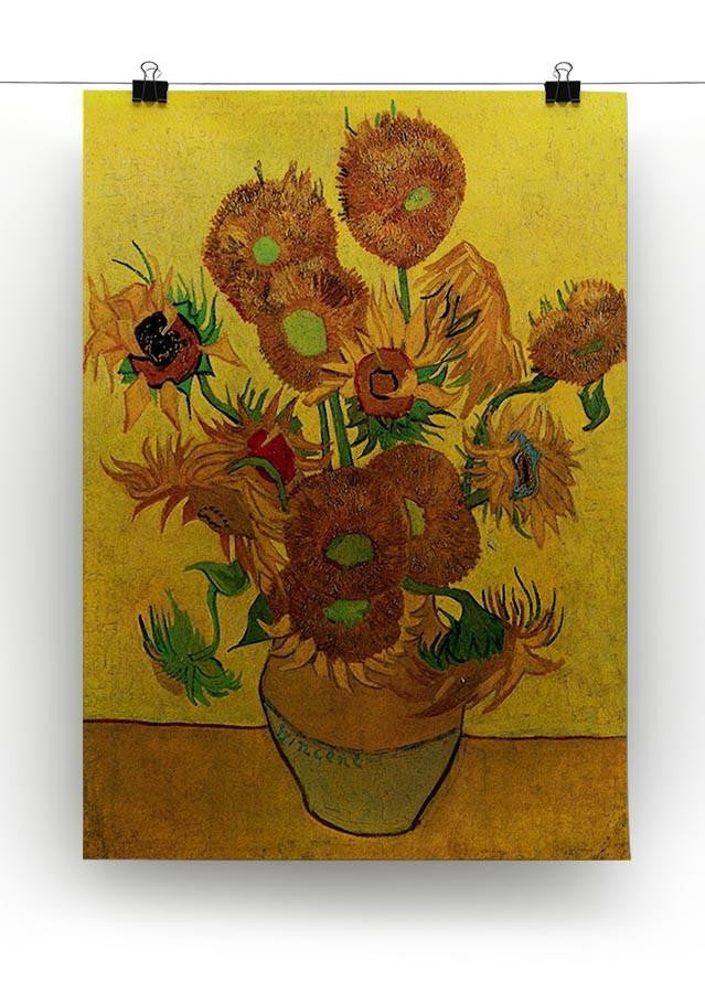 Still Life Vase with Fifteen Sunflowers by Van Gogh Canvas Print & Poster - Canvas Art Rocks - 2
