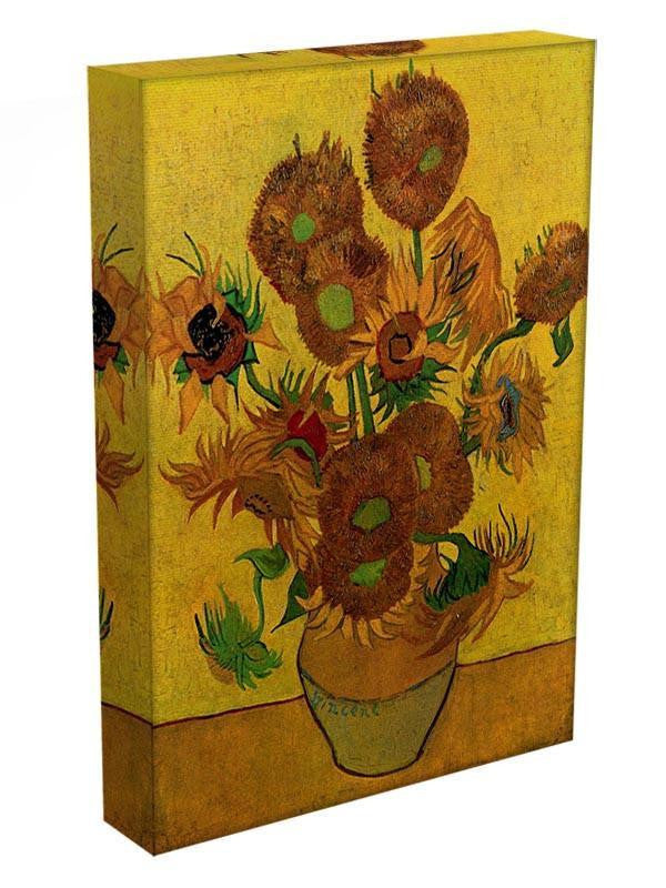 Still Life Vase with Fifteen Sunflowers by Van Gogh Canvas Print & Poster - Canvas Art Rocks - 3