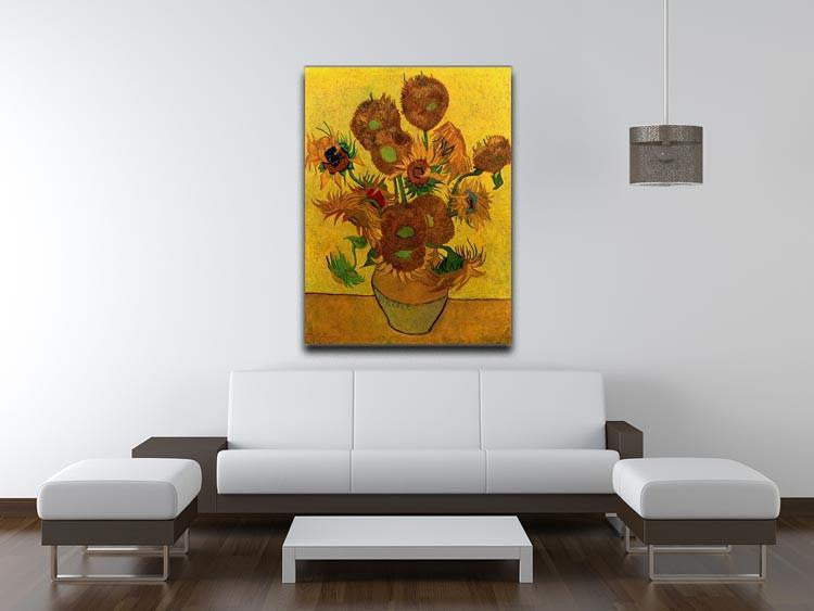 Still Life Vase with Fifteen Sunflowers by Van Gogh Canvas Print & Poster - Canvas Art Rocks - 4