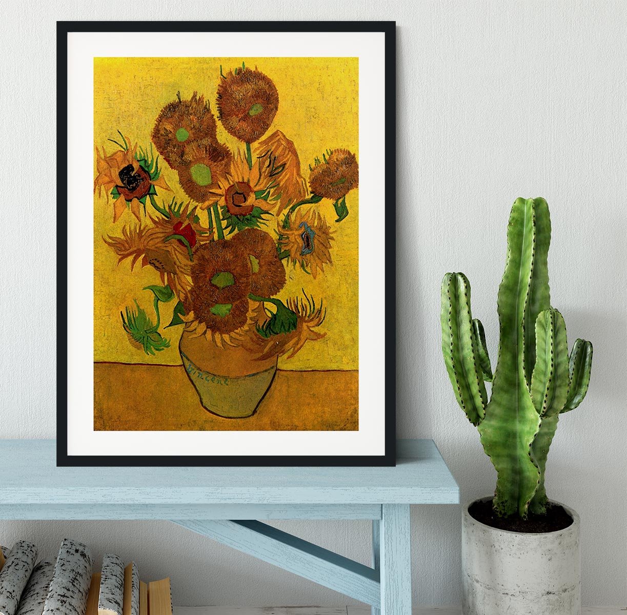 Still Life Vase with Fifteen Sunflowers by Van Gogh Framed Print - Canvas Art Rocks - 1