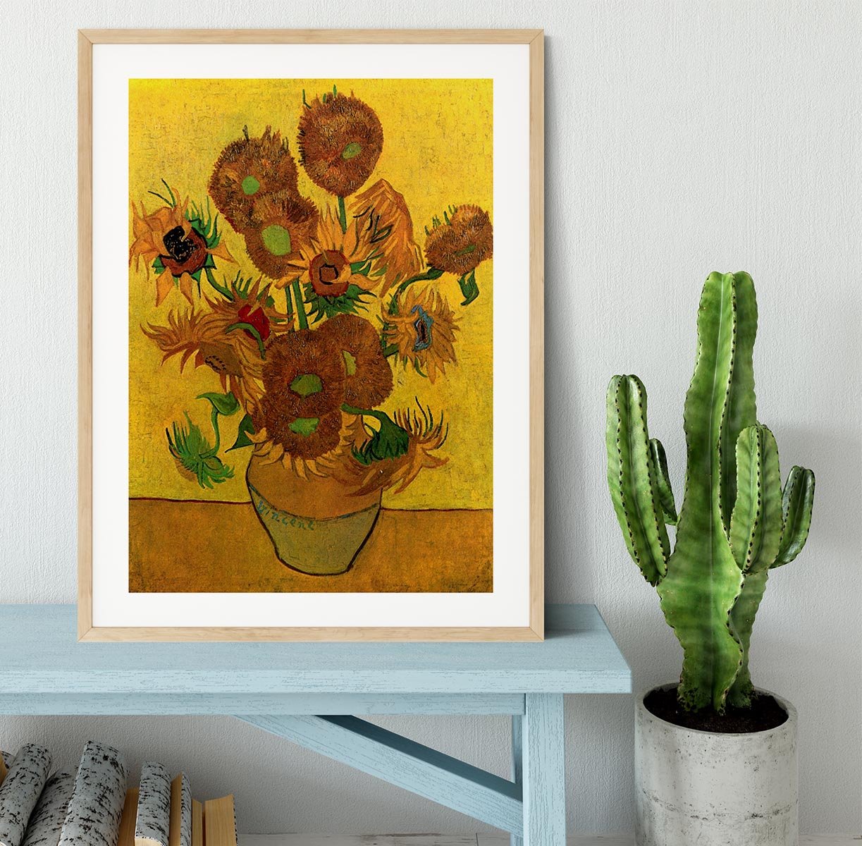 Still Life Vase with Fifteen Sunflowers by Van Gogh Framed Print - Canvas Art Rocks - 3