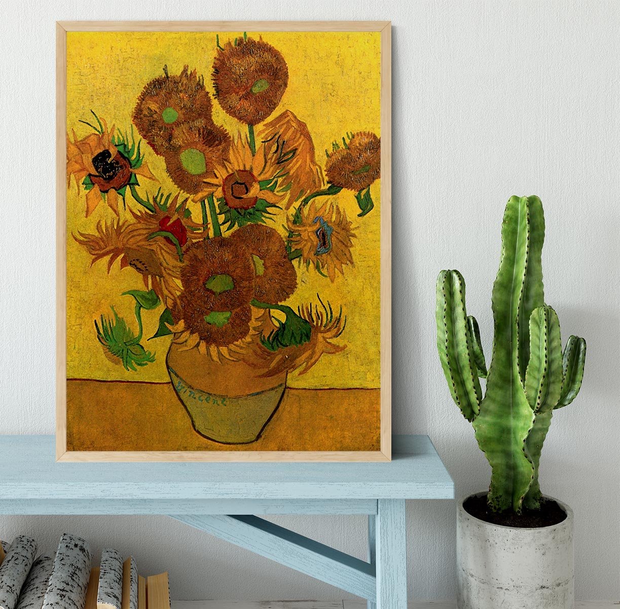 Still Life Vase with Fifteen Sunflowers by Van Gogh Framed Print - Canvas Art Rocks - 4