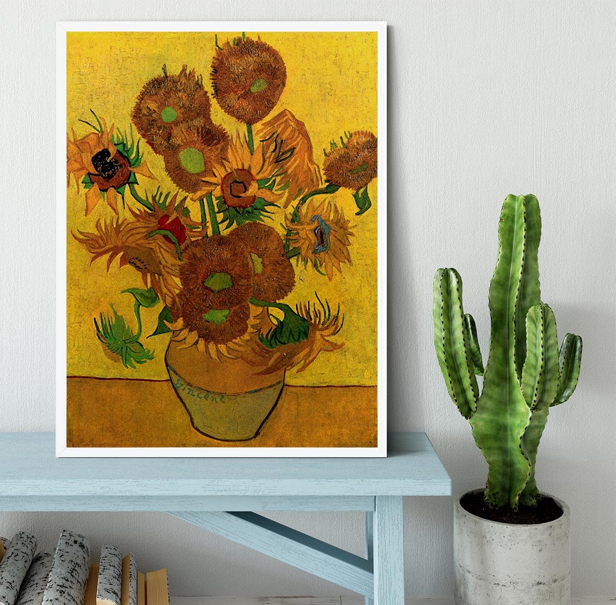 Still Life Vase with Fifteen Sunflowers by Van Gogh Framed Print - Canvas Art Rocks -6