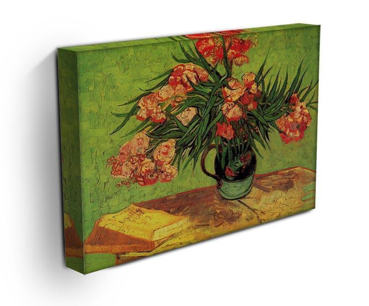 Still Life Vase with Oleanders and Books by Van Gogh Canvas Print & Poster - Canvas Art Rocks - 3