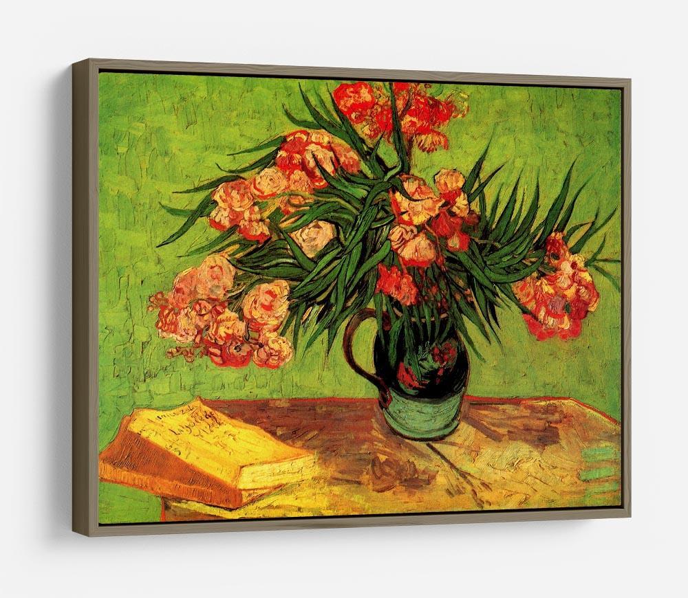 Still Life Vase with Oleanders and Books by Van Gogh HD Metal Print