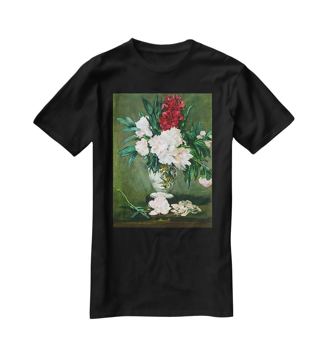 Still Life Vase with Peonies by Manet T-Shirt - Canvas Art Rocks - 1