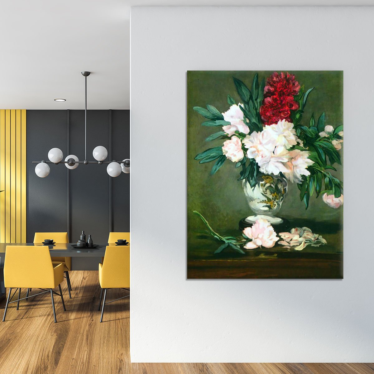 Still Life Vase with Peonies by Manet Canvas Print or Poster