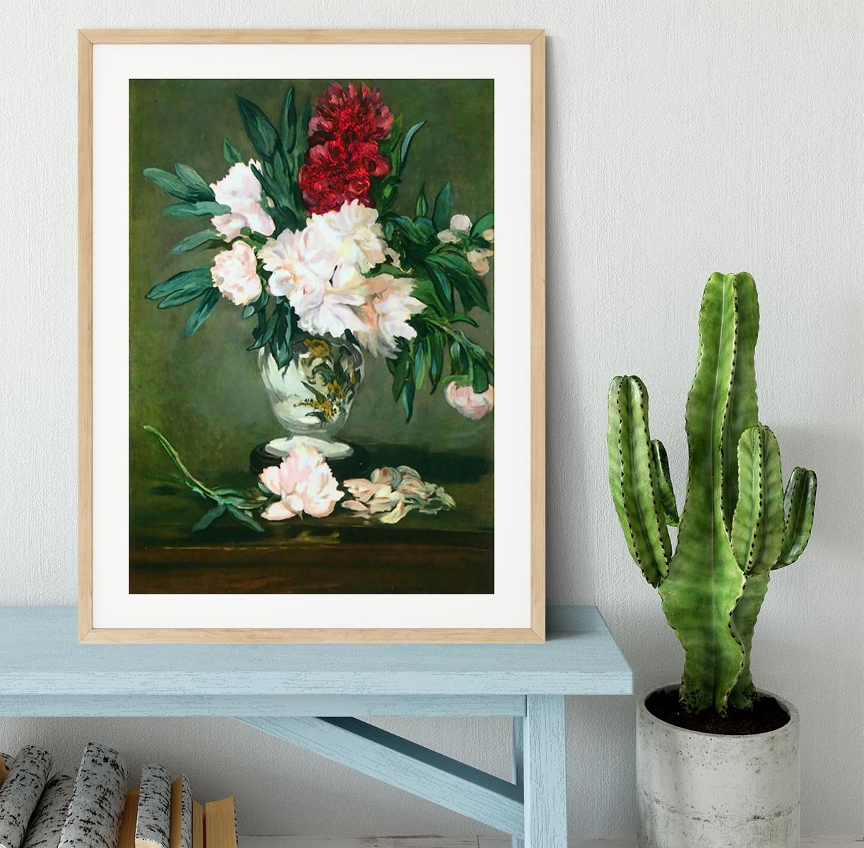 Still Life Vase with Peonies by Manet Framed Print - Canvas Art Rocks - 3