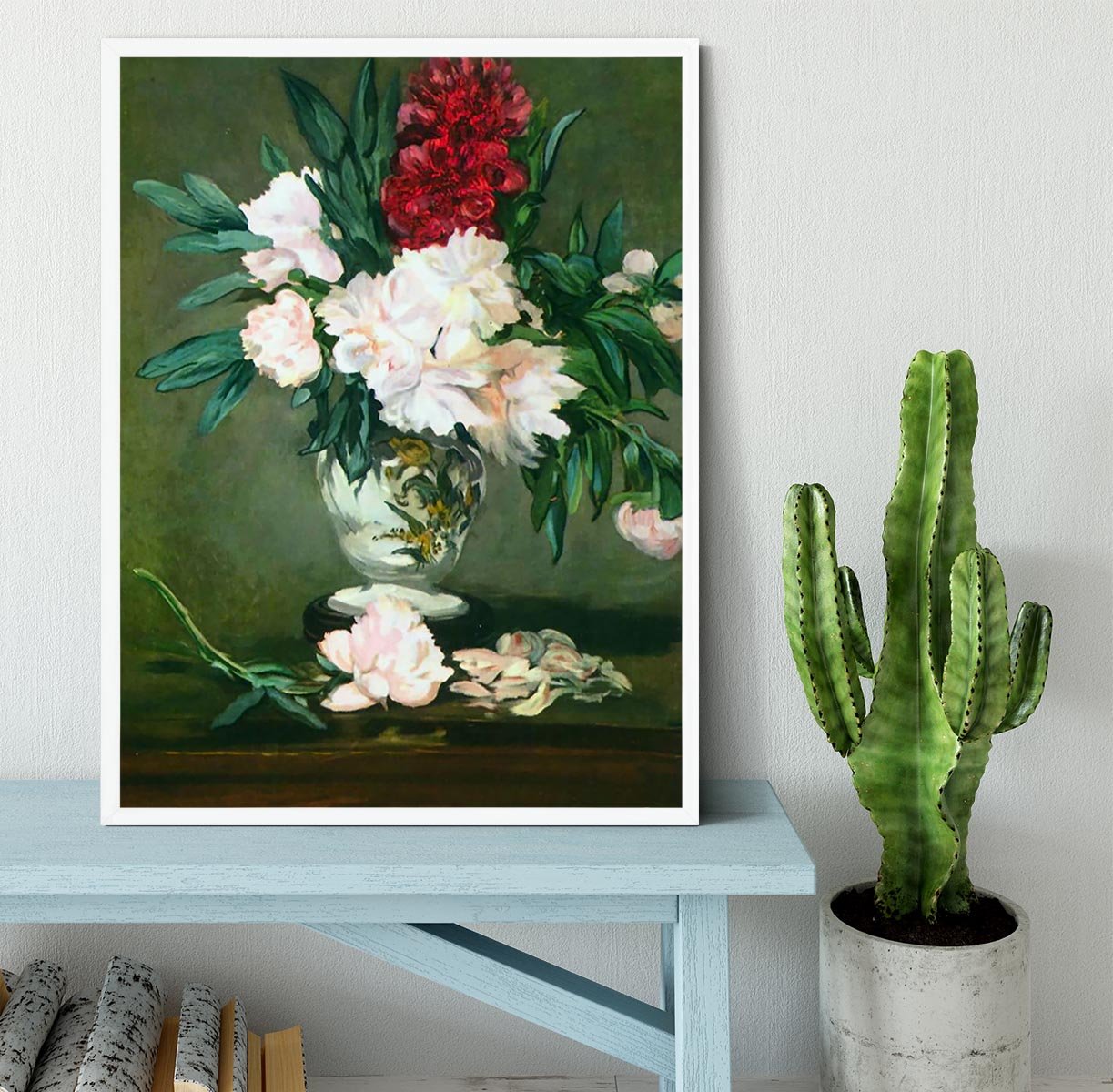 Still Life Vase with Peonies by Manet Framed Print - Canvas Art Rocks -6