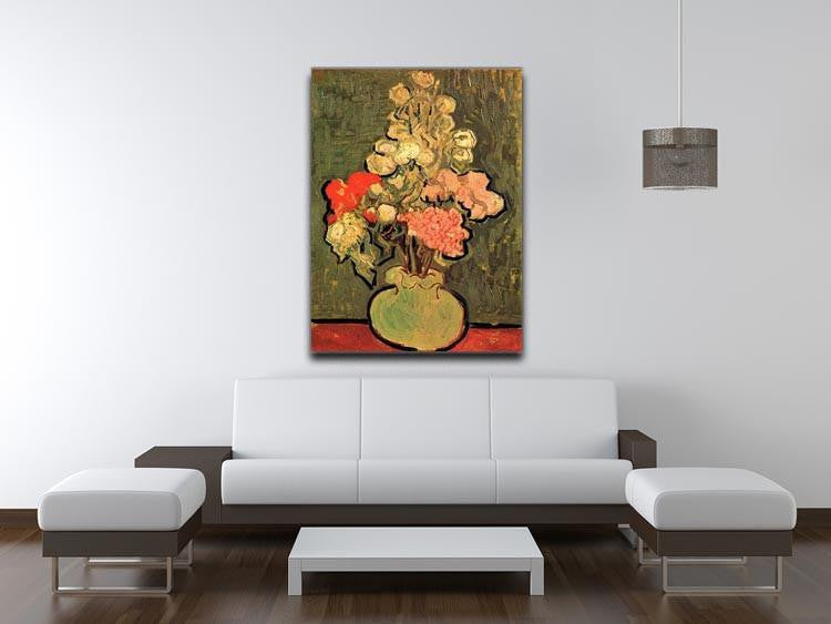 Still Life Vase with Rose-Mallows by Van Gogh Canvas Print & Poster - Canvas Art Rocks - 4