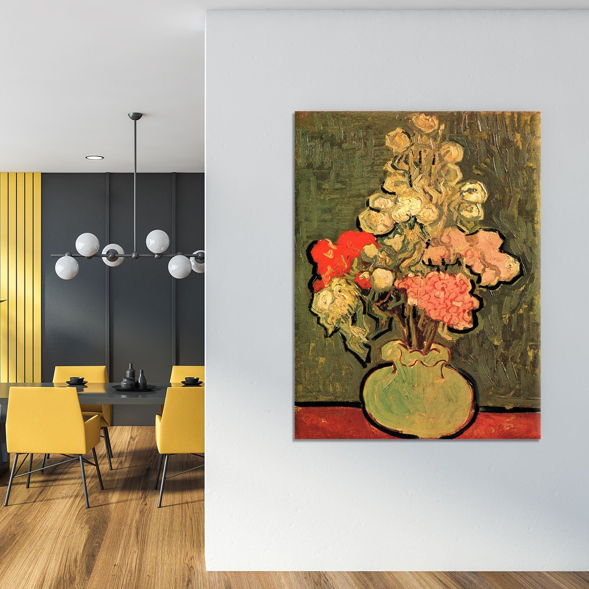 Still Life Vase with Rose-Mallows by Van Gogh Canvas Print or Poster