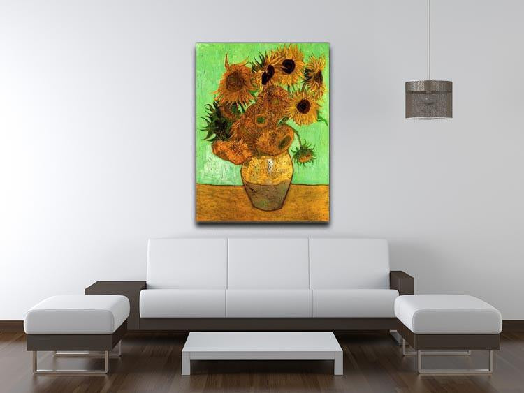 Still Life Vase with Twelve Sunflowers 2 by Van Gogh Canvas Print & Poster - Canvas Art Rocks - 4