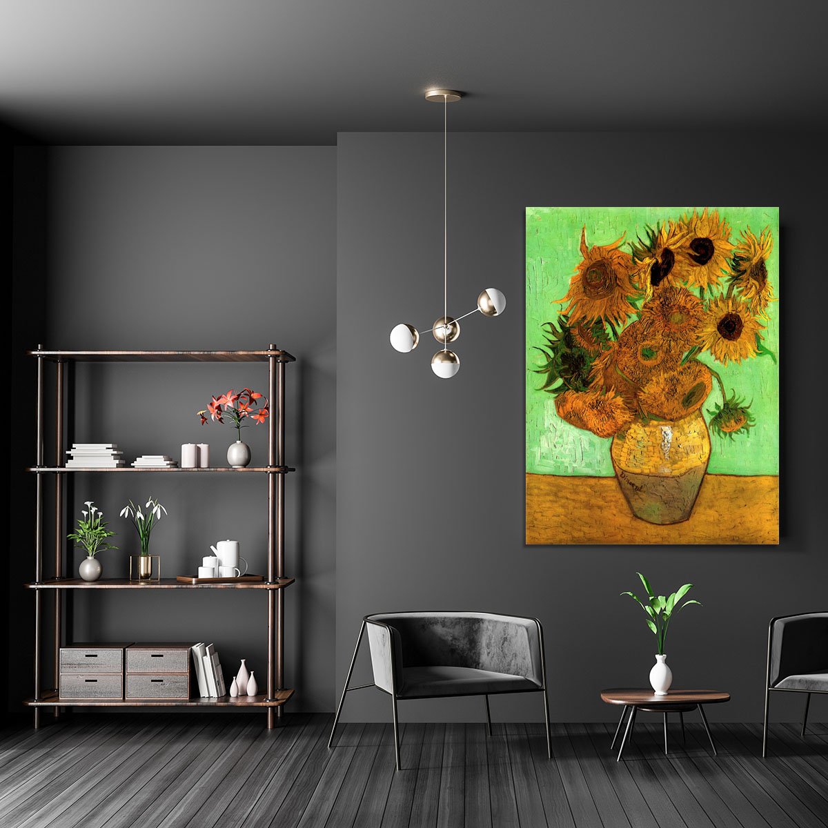 Still Life Vase with Twelve Sunflowers 2 by Van Gogh Canvas Print or Poster