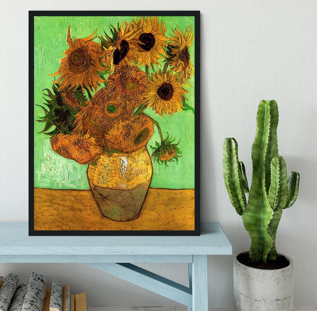 Still Life Vase with Twelve Sunflowers 2 by Van Gogh Framed Print - Canvas Art Rocks - 2