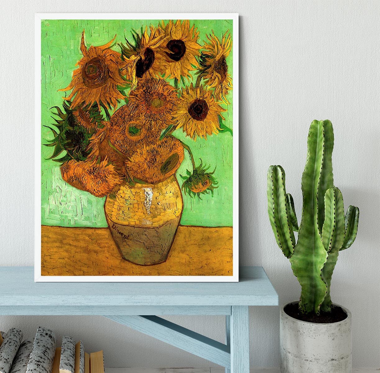 Still Life Vase with Twelve Sunflowers 2 by Van Gogh Framed Print - Canvas Art Rocks -6