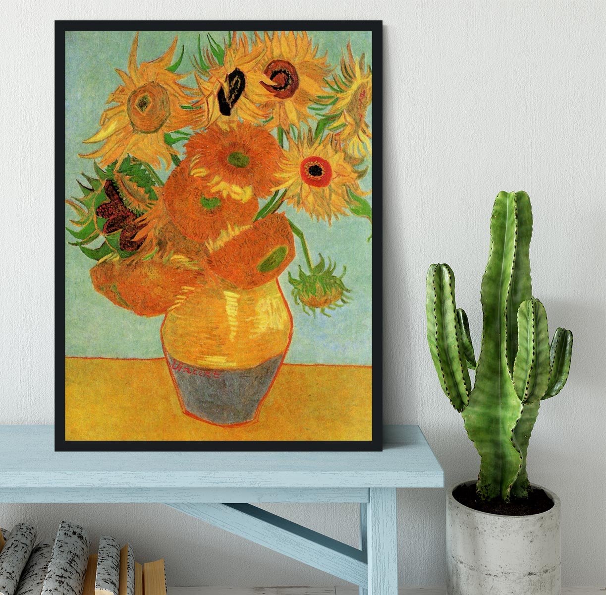Still Life Vase with Twelve Sunflowers by Van Gogh Framed Print - Canvas Art Rocks - 2