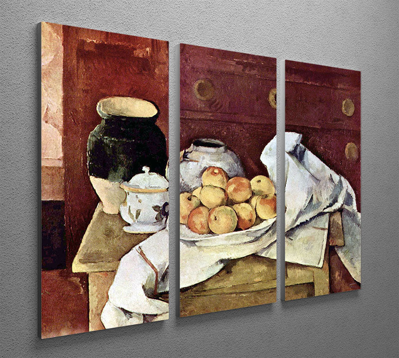 Still Life by Cezanne 3 Split Panel Canvas Print - Canvas Art Rocks - 2