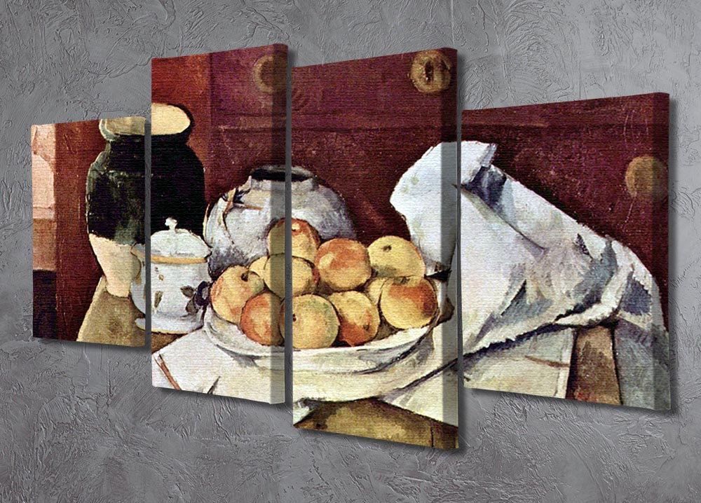Still Life by Cezanne 4 Split Panel Canvas - Canvas Art Rocks - 2