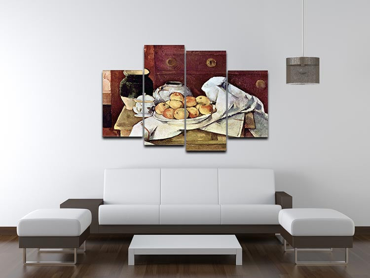 Still Life by Cezanne 4 Split Panel Canvas - Canvas Art Rocks - 3