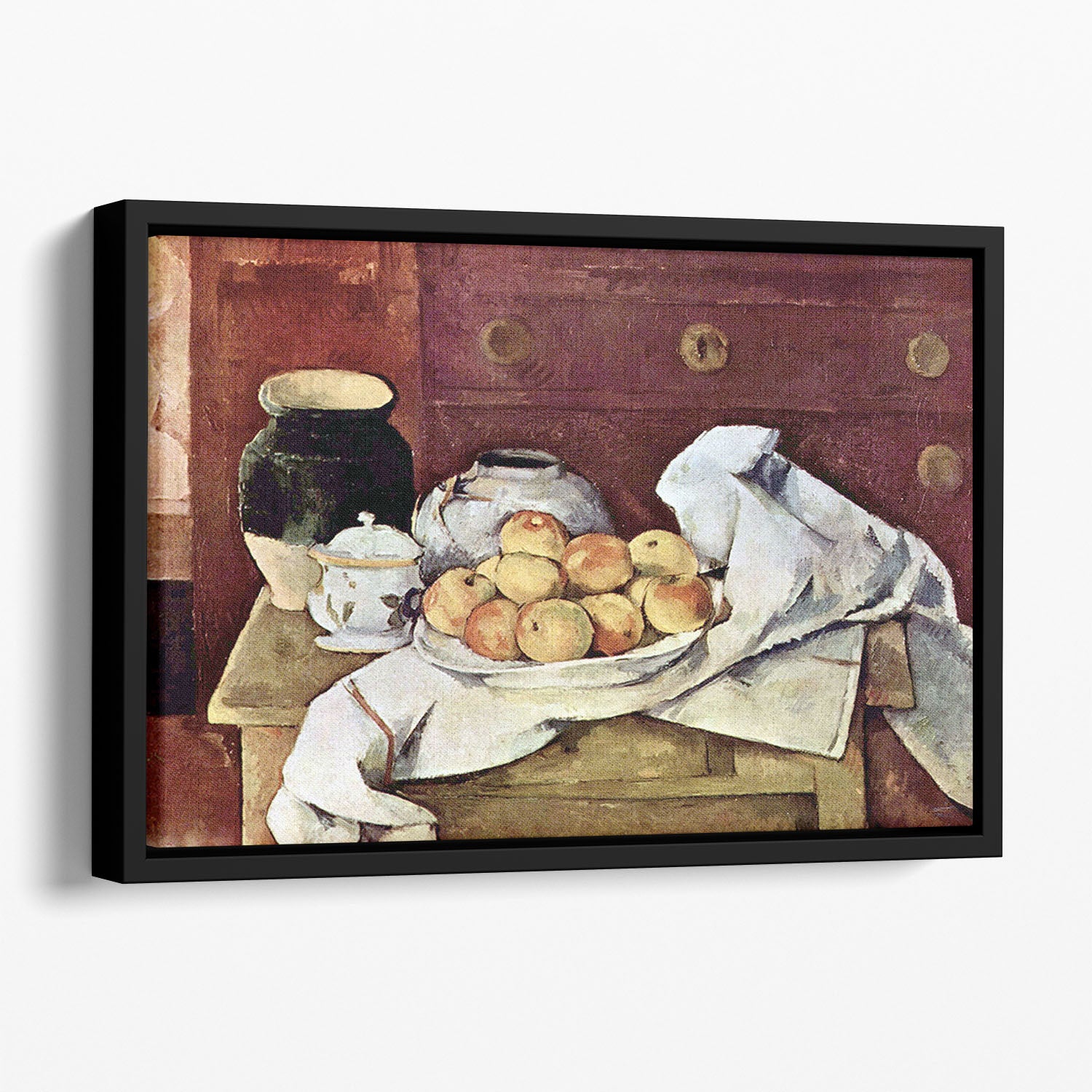 Still Life by Cezanne Floating Framed Canvas - Canvas Art Rocks - 1