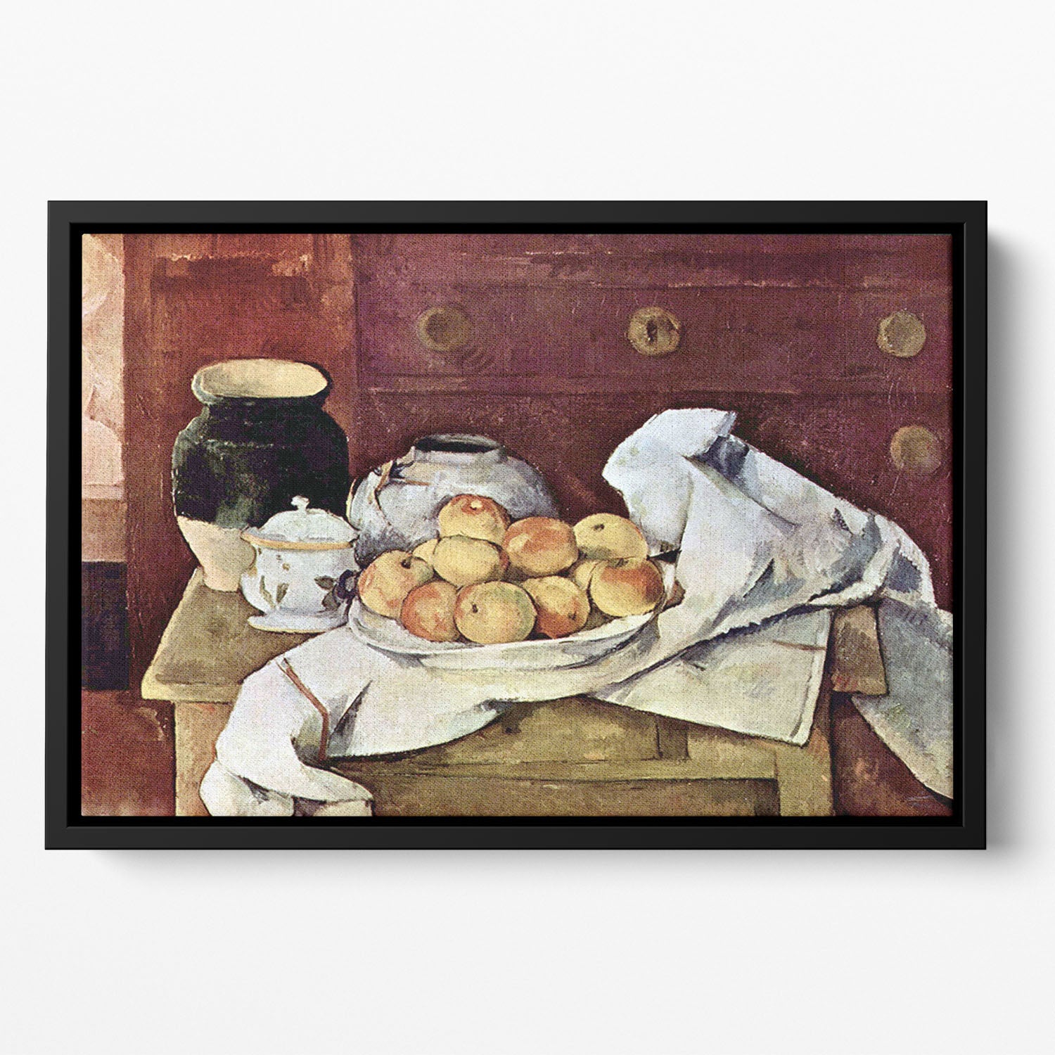 Still Life by Cezanne Floating Framed Canvas - Canvas Art Rocks - 2