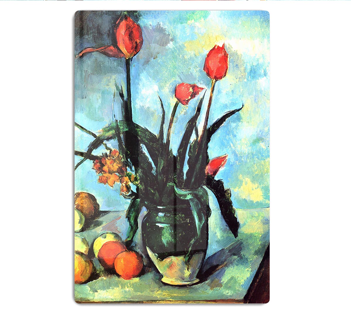 Still Life vase with Tulips by Cezanne Acrylic Block - Canvas Art Rocks - 1
