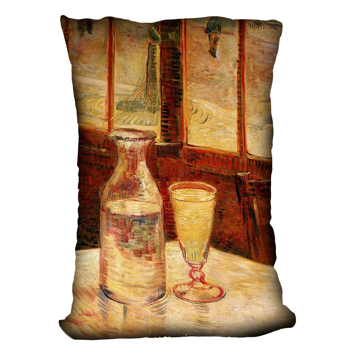 Still Life with Absinthe by Van Gogh Throw Pillow