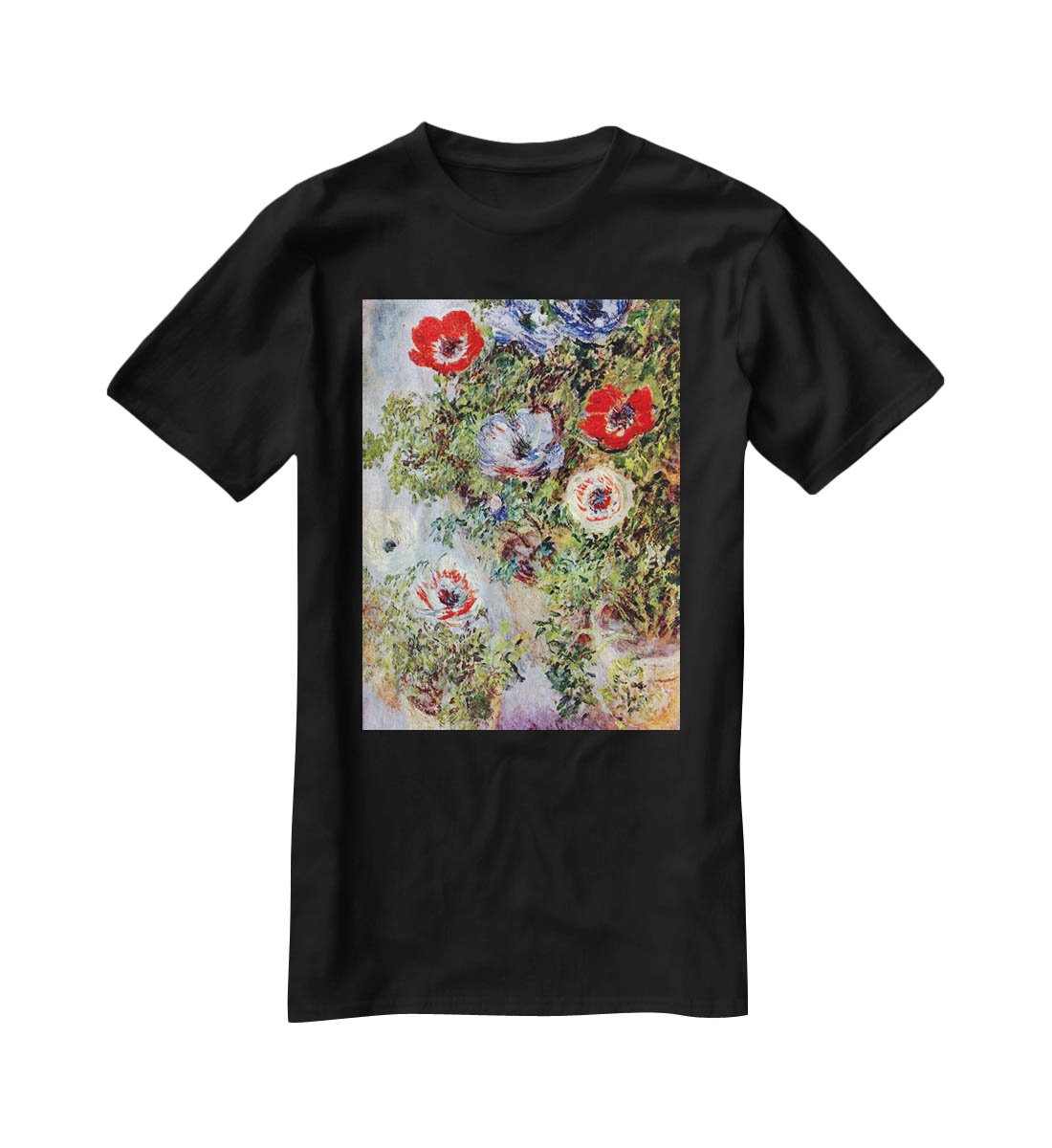 Still Life with Anemones by Monet T-Shirt - Canvas Art Rocks - 1