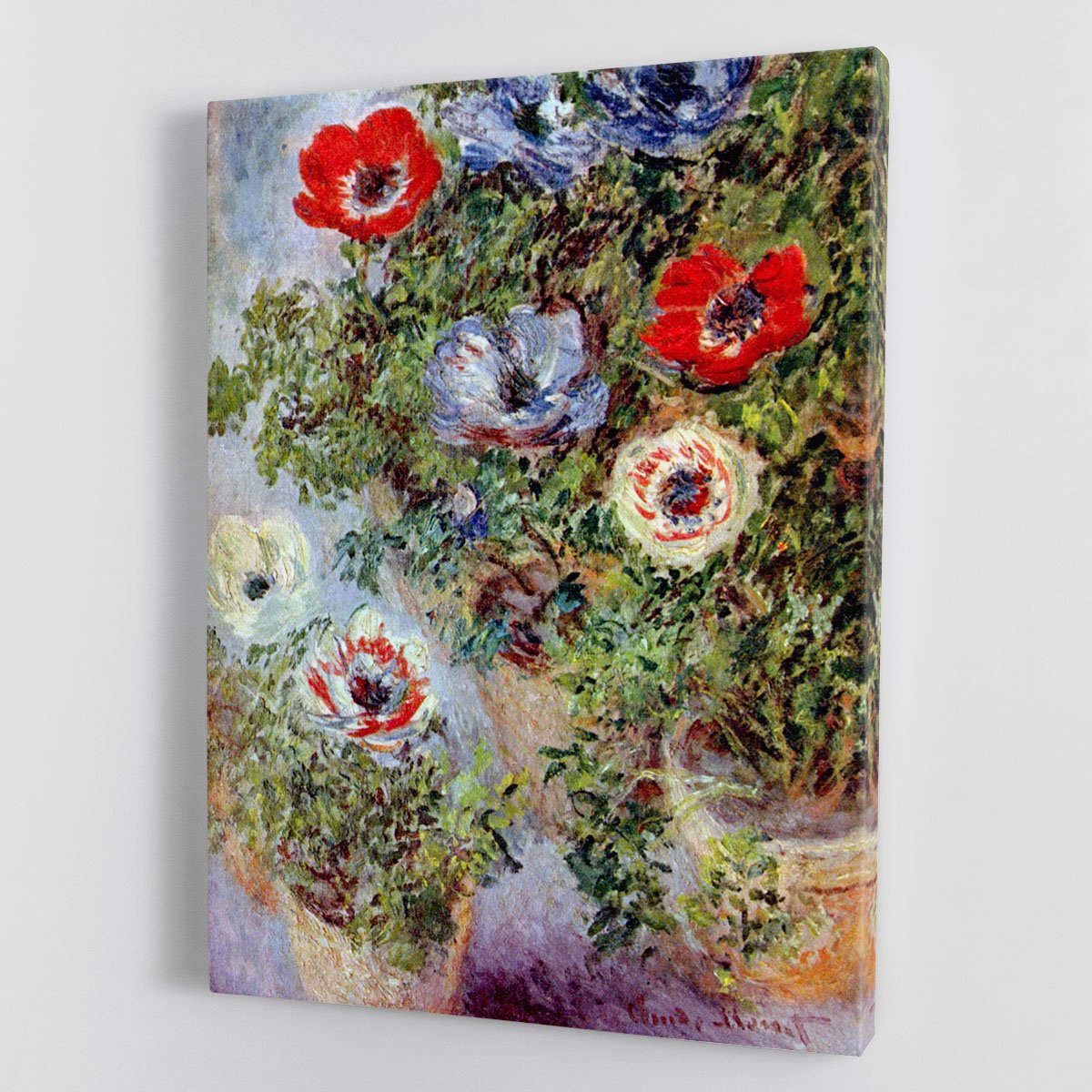Still Life with Anemones by Monet Canvas Print or Poster