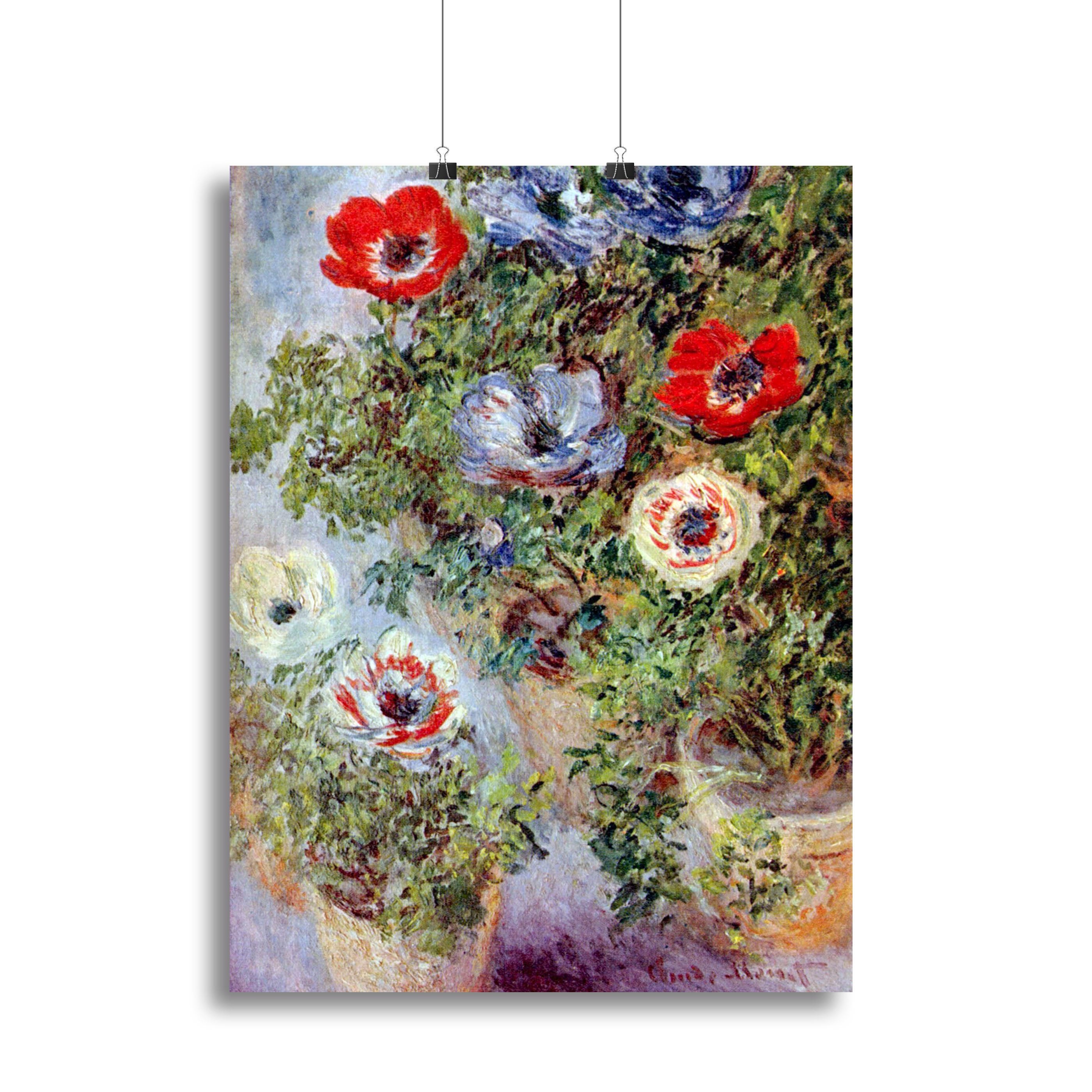 Still Life with Anemones by Monet Canvas Print or Poster