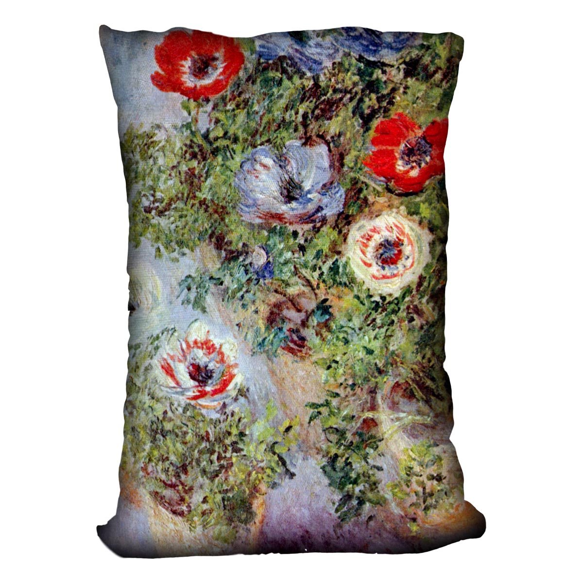 Still Life with Anemones by Monet Throw Pillow