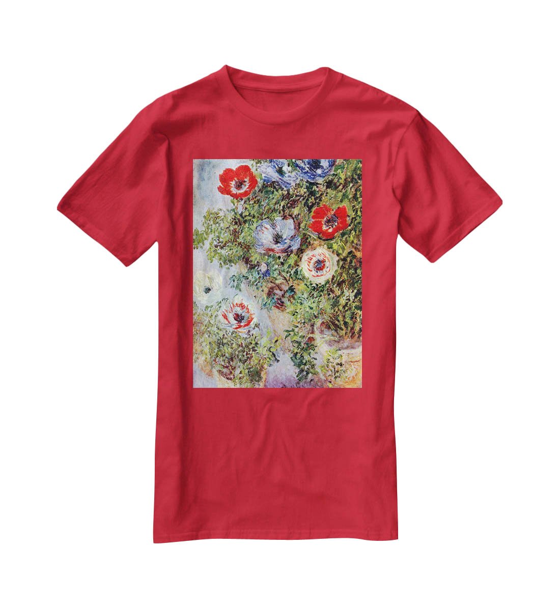 Still Life with Anemones by Monet T-Shirt - Canvas Art Rocks - 4