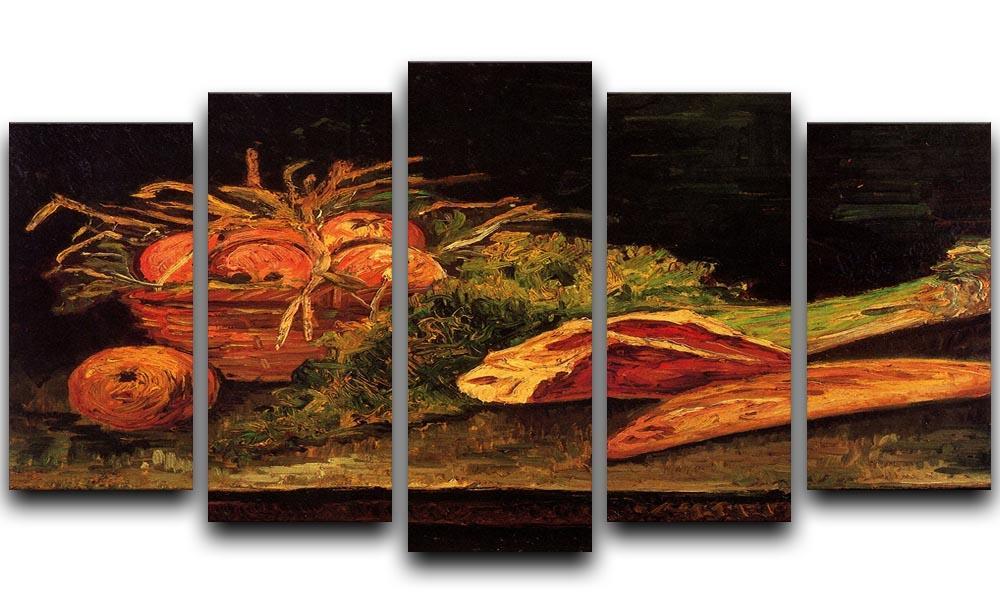 Still Life with Apples Meat and a Roll by Van Gogh 5 Split Panel Canvas  - Canvas Art Rocks - 1