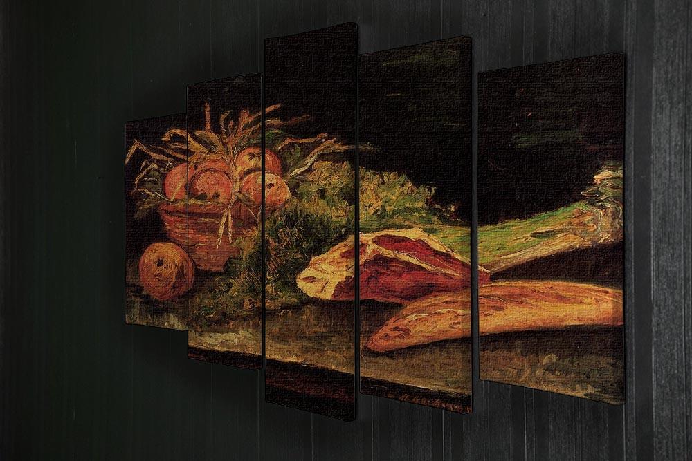 Still Life with Apples Meat and a Roll by Van Gogh 5 Split Panel Canvas - Canvas Art Rocks - 2
