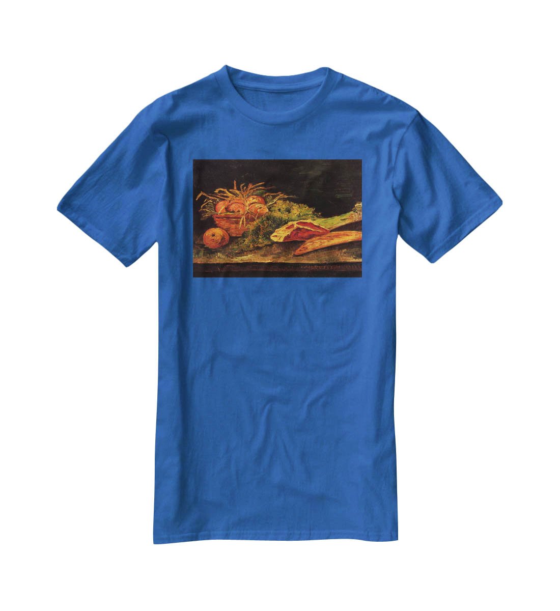 Still Life with Apples Meat and a Roll by Van Gogh T-Shirt - Canvas Art Rocks - 2