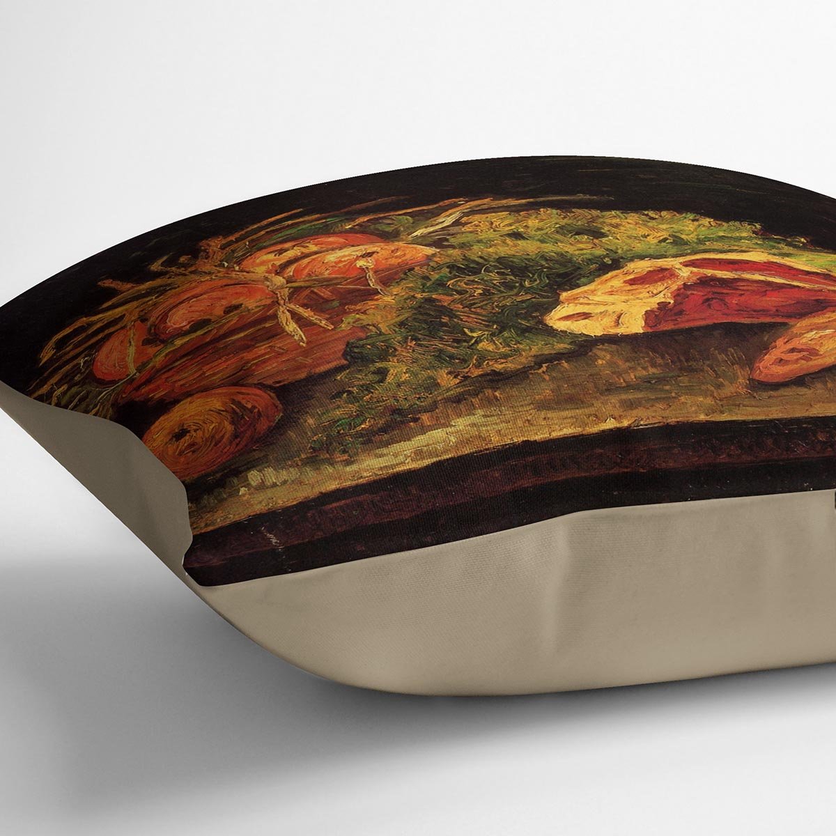 Still Life with Apples Meat and a Roll by Van Gogh Throw Pillow
