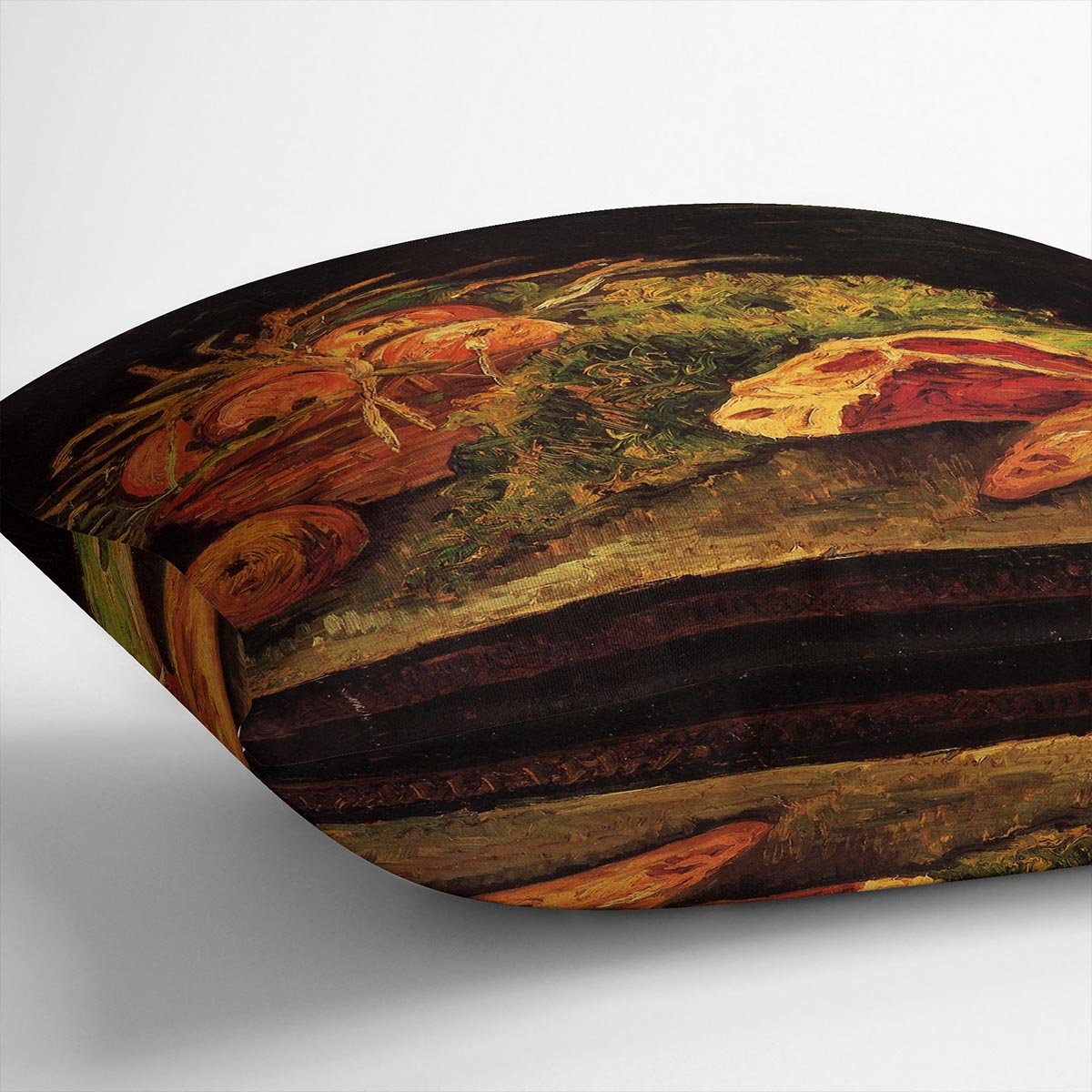 Still Life with Apples Meat and a Roll by Van Gogh Throw Pillow