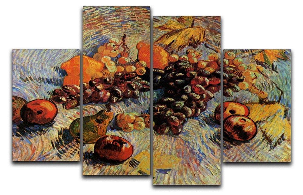 Still Life with Apples Pears Lemons and Grapes by Van Gogh 4 Split Panel Canvas  - Canvas Art Rocks - 1