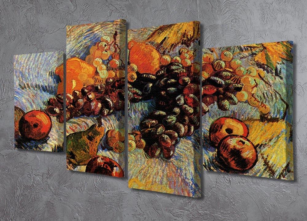 Still Life with Apples Pears Lemons and Grapes by Van Gogh 4 Split Panel Canvas - Canvas Art Rocks - 2