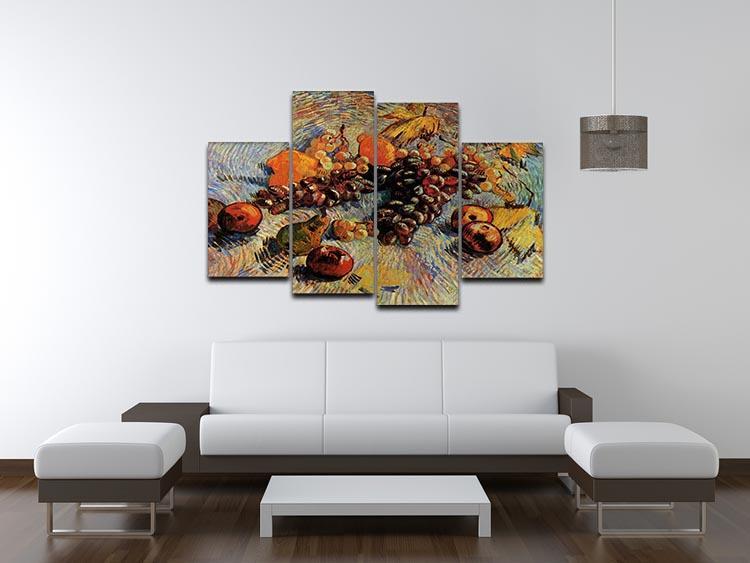 Still Life with Apples Pears Lemons and Grapes by Van Gogh 4 Split Panel Canvas - Canvas Art Rocks - 3