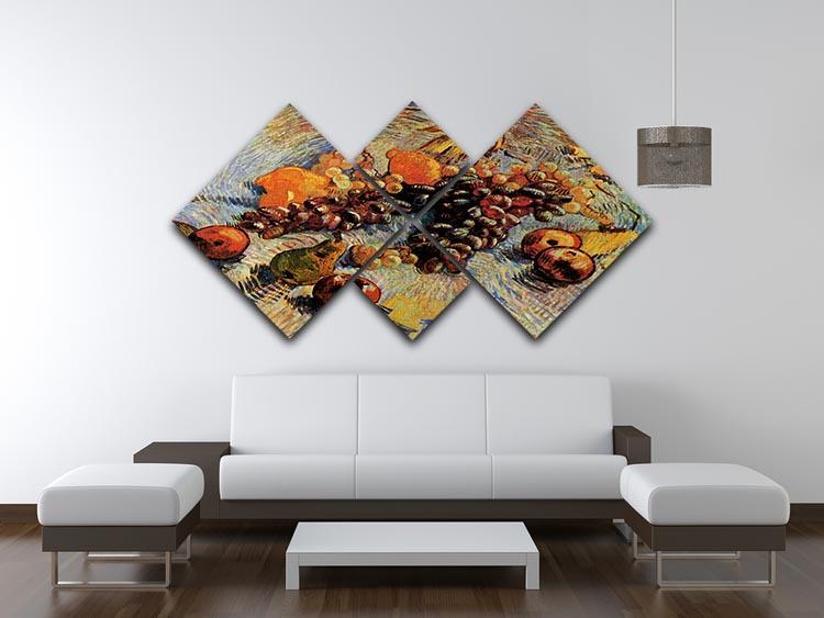 Still Life with Apples Pears Lemons and Grapes by Van Gogh 4 Square Multi Panel Canvas - Canvas Art Rocks - 3