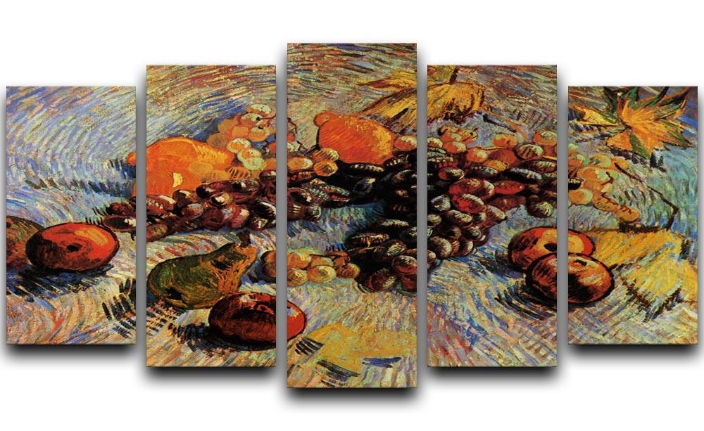 Still Life with Apples Pears Lemons and Grapes by Van Gogh 5 Split Panel Canvas  - Canvas Art Rocks - 1