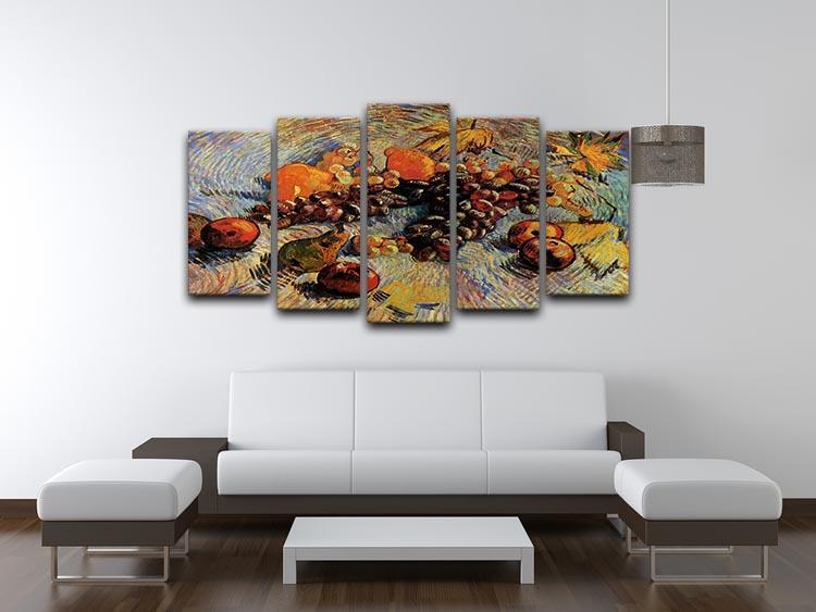 Still Life with Apples Pears Lemons and Grapes by Van Gogh 5 Split Panel Canvas - Canvas Art Rocks - 3