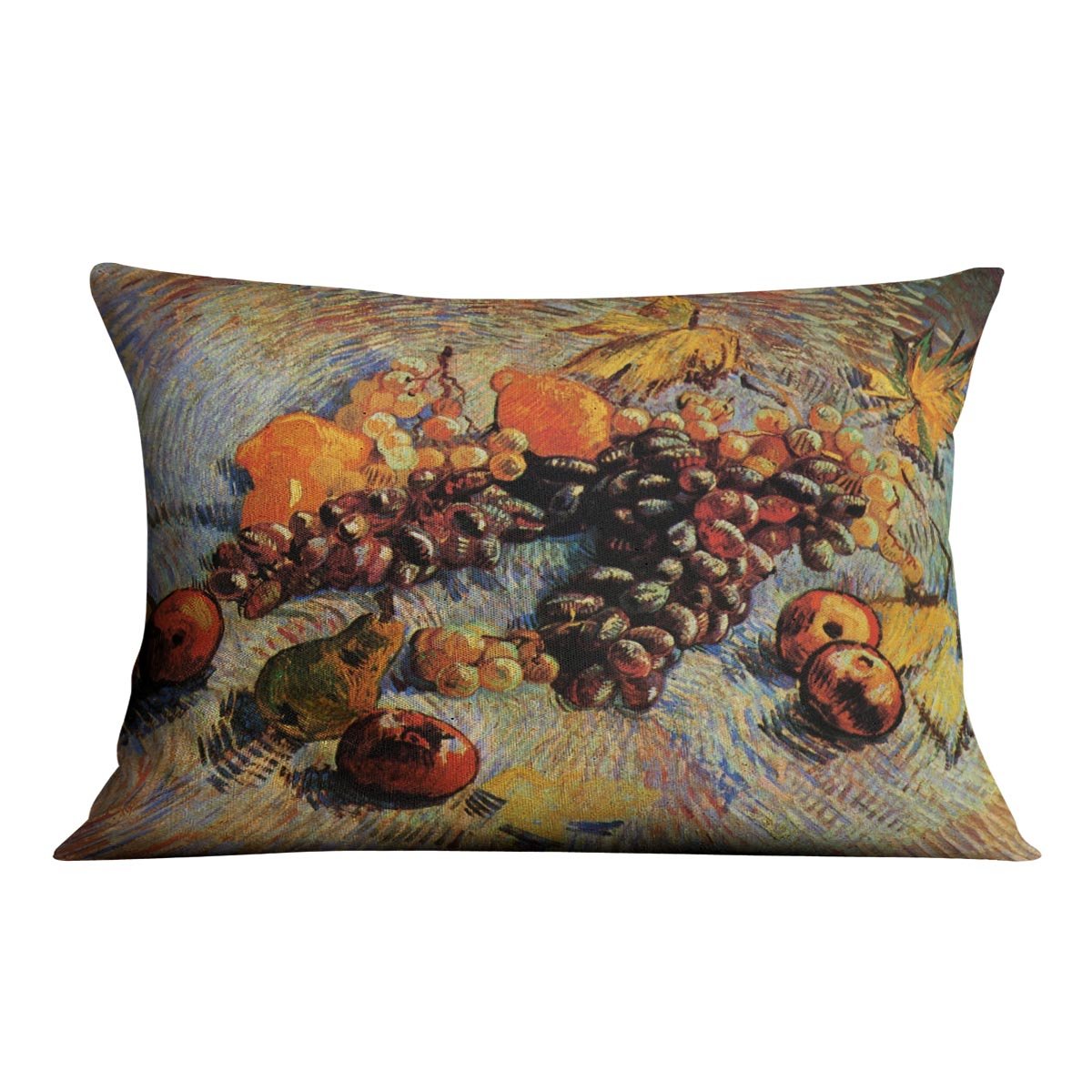 Still Life with Apples Pears Lemons and Grapes by Van Gogh Throw Pillow