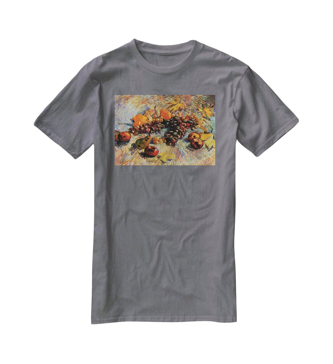 Still Life with Apples Pears Lemons and Grapes by Van Gogh T-Shirt - Canvas Art Rocks - 3
