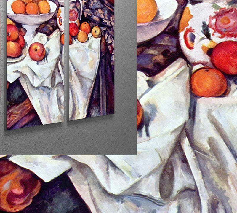 Still Life with Apples and Oranges by Cezanne 3 Split Panel Canvas Print - Canvas Art Rocks - 2