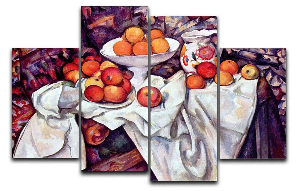 Still Life with Apples and Oranges by Cezanne 4 Split Panel Canvas - Canvas Art Rocks - 1