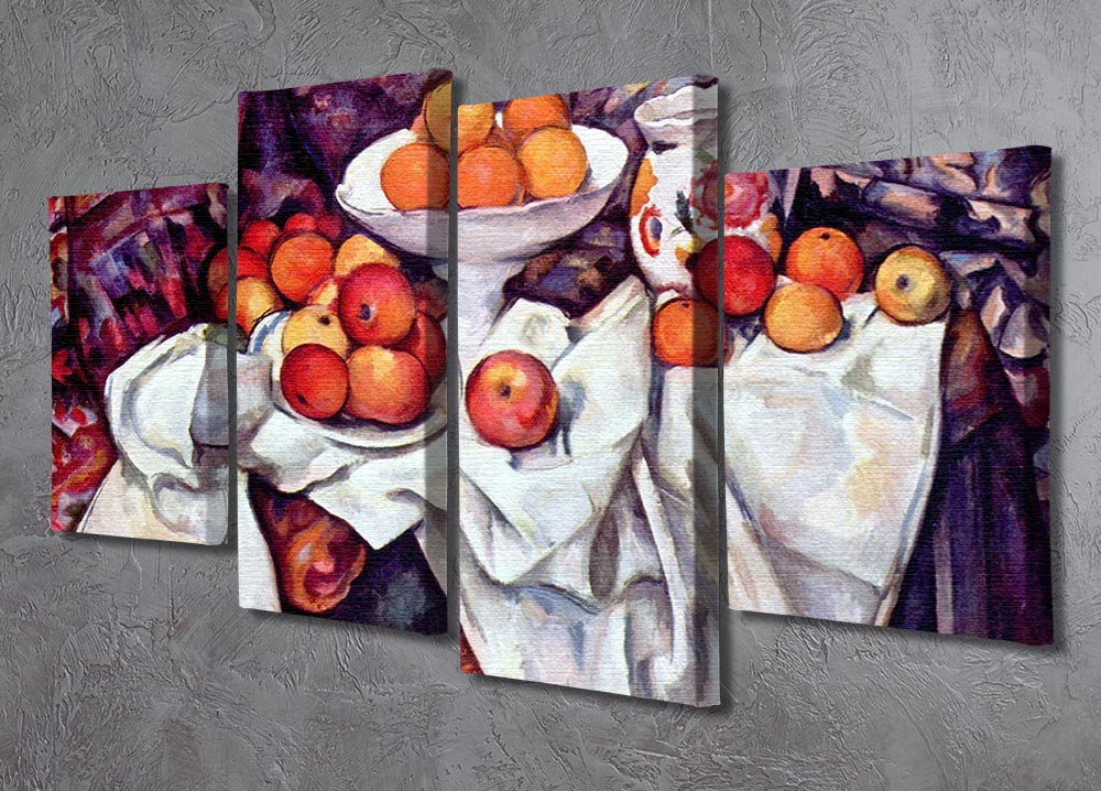 Still Life with Apples and Oranges by Cezanne 4 Split Panel Canvas - Canvas Art Rocks - 2