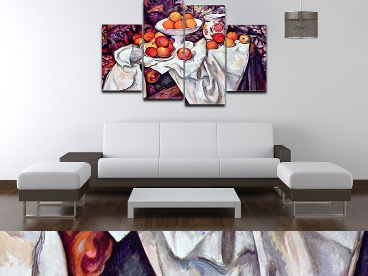 Still Life with Apples and Oranges by Cezanne 4 Split Panel Canvas - Canvas Art Rocks - 3
